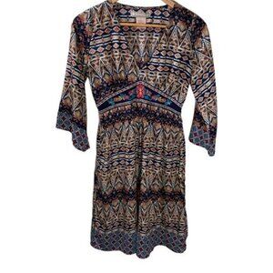 Flying Tomato Boho Bell Sleeve Mini Dress Sz S | Fall Casual Peasant Style